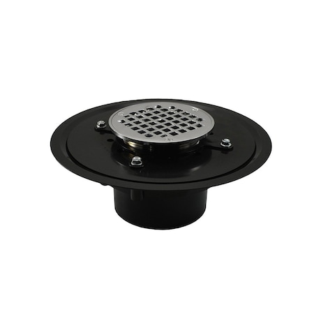 Jones Stephens 4in. Heavy Duty ABS Drain Base with 3-1/2in. Metal Spud and 5in. Chrome Plated Strainer D51007